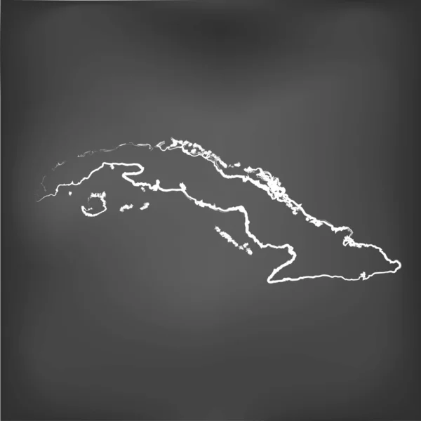 Kreidekarte auf einer Kreidetafel in Kuba — Stockvektor