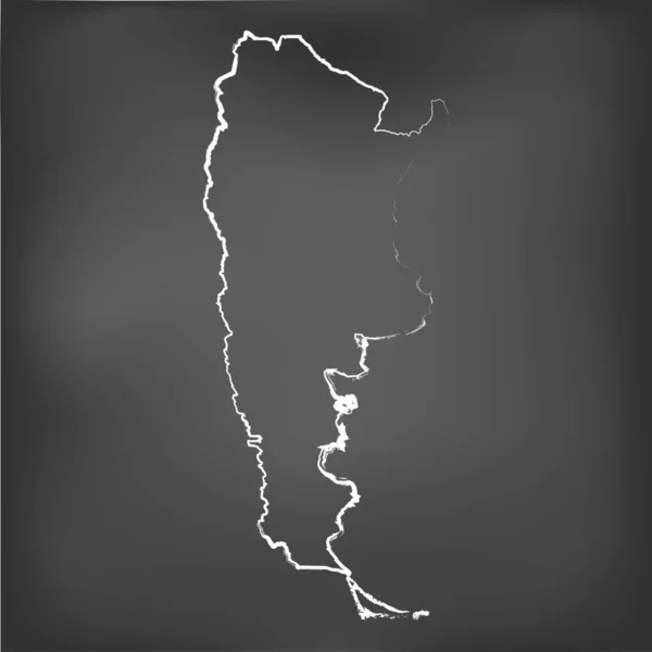 Chalked карту на дошці Аргентини — стоковий вектор