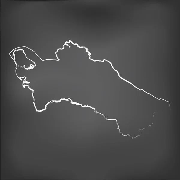 Chalked harita Türkmenistan tebeşir tahtası — Stok Vektör