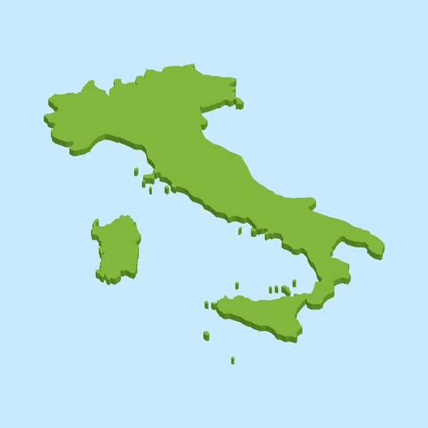 Carte 3D sur fond bleu de l'Italie — Image vectorielle