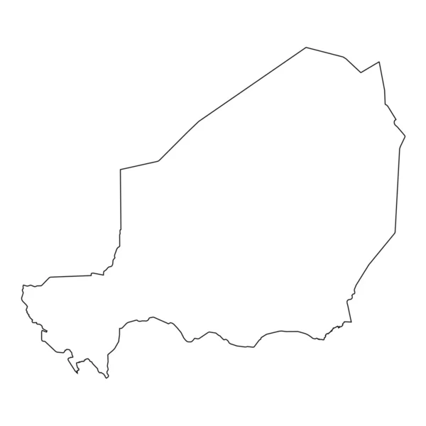 Vysoce detailní osnova země Niger — Stockový vektor