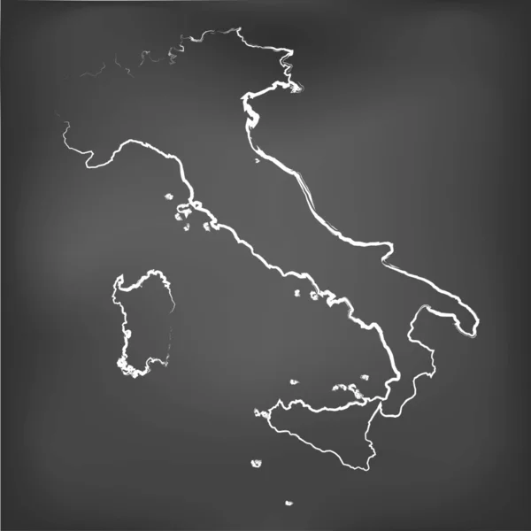 Mapa con tiza en una pizarra de Italia — Archivo Imágenes Vectoriales