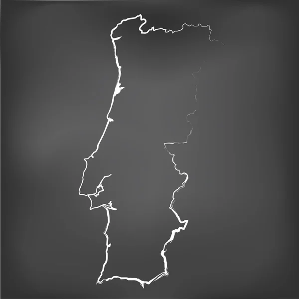 Mapa calcário num tabuleiro de giz de Portugal — Vetor de Stock
