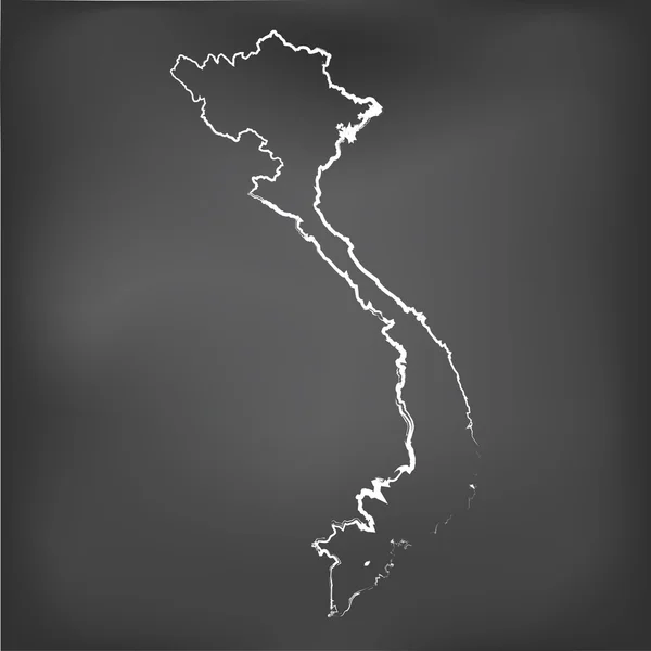 Chalked harita Vietnam tebeşir tahtası — Stok Vektör