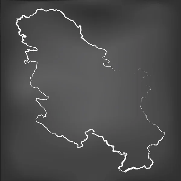 Mappa in gesso su una lavagna di gesso della Serbia — Vettoriale Stock