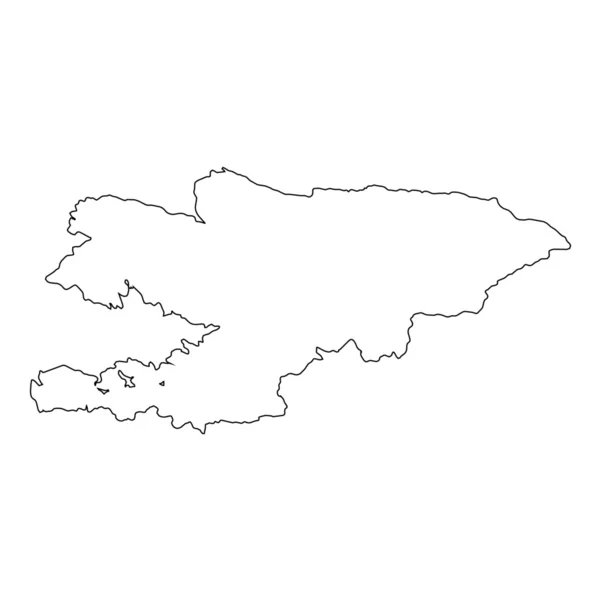 Высокодетальный план страны Кыргызстана — стоковый вектор