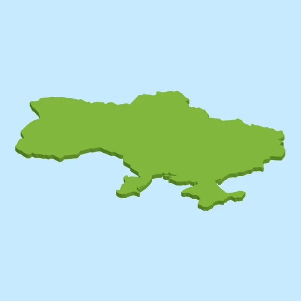 우크라이나의 푸른 물 배경에 3d 지도 — 스톡 벡터