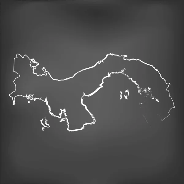 Chalked карту на дошці Панами — стоковий вектор