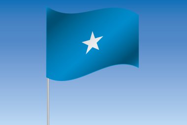 3D bayrak illüstrasyon Somali ülke gökyüzünde sallayarak