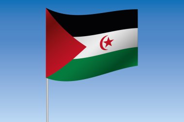 3D bayrak illüstrasyon Wester ülke gökyüzünde sallayarak