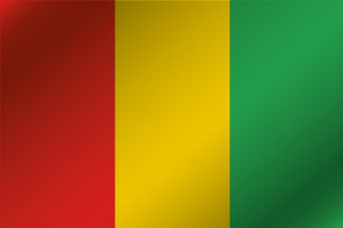 ülkeye, Gine 3D dalgalı bayrağı çizimi