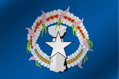 Mariana Adaları ülke 3D dalgalı bayrağı çizimi