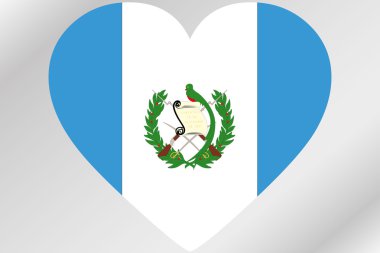 Guatemala bayrağı ile bir kalp bayrağı çizimi