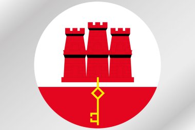 Gibraltar ülkenin bir daire içinde bayrak çizimi