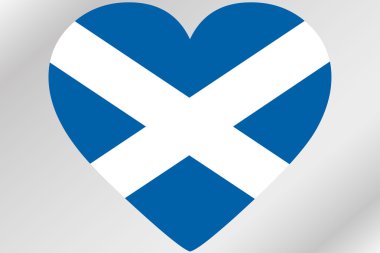 İskoçya bayrağı ile bir kalp bayrağı çizimi