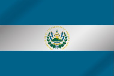 El Salvador ülke 3D dalgalı bayrağı çizimi