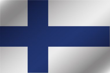 Finlandiya ülke 3D dalgalı bayrağı çizimi