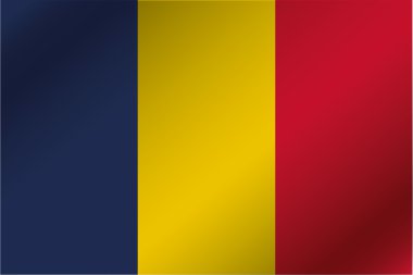 Çad'ın ülke 3D dalgalı bayrağı çizimi