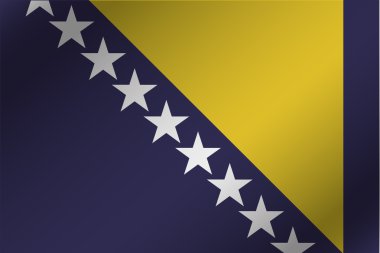 Bosna ülkenin 3D dalgalı bayrağı çizimi