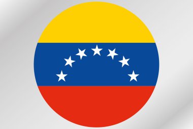 Venezuela ülkenin bir daire içinde bayrak çizimi