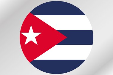 Küba'nın ülkenin bir daire içinde bayrak illüstrasyon