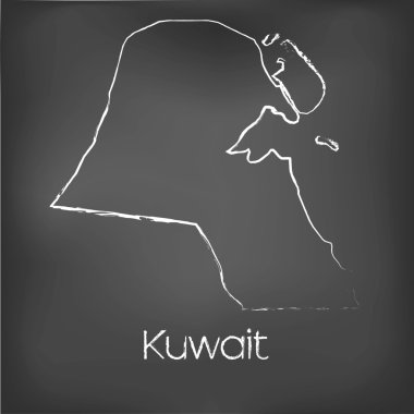 Adı ve şeklini tebeşir gemide izole ülke şekli