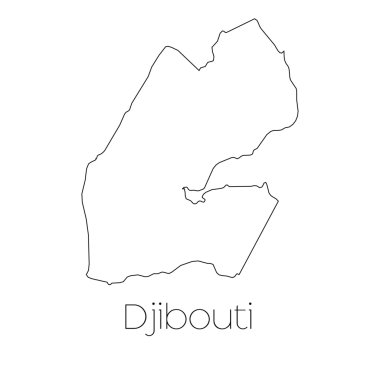 Cibuti ülkenin arka plan üzerinde izole ülke şekli