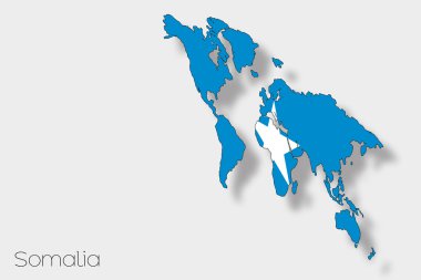 Somali ülke 3D izometrik bayrağı çizimi