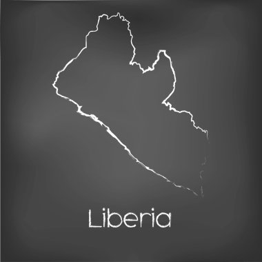 Adı ve şeklini tebeşir gemide izole ülke şekli