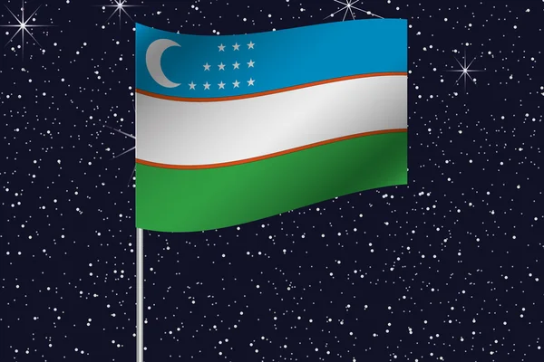 3D Flag Illustration waving in the night sky of the country of — Stock Photo, Image