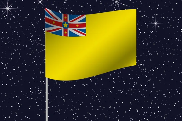 3D Flag Illustration waving in the night sky of the country of — Stock Photo, Image