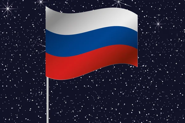 3D-s illusztráció zászló integet az éjszakai égbolton, az ország — Stock Fotó