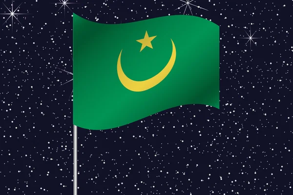 3d 깃발 그림 흔들며의 국가의 밤 하늘에 — 스톡 사진