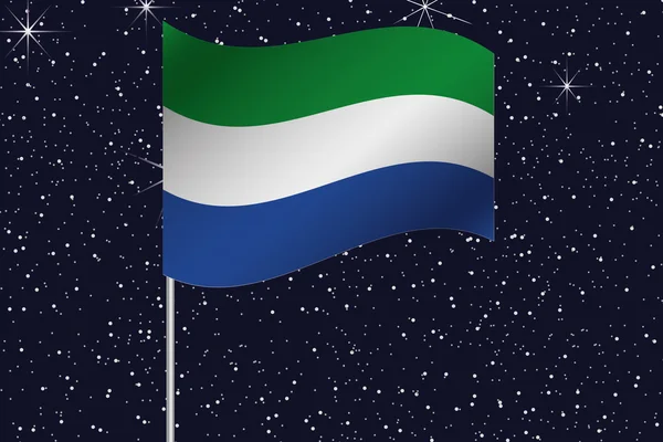 3D-Fahne Illustration weht in den Nachthimmel des Landes von — Stockfoto