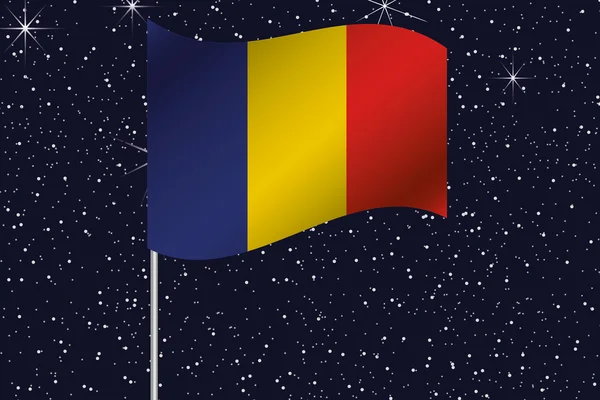 3D Flag Illustration waving in the night sky of the country of — Stock Photo, Image