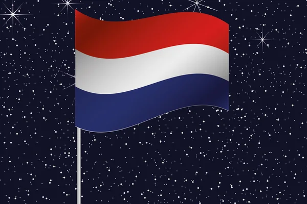 3D Steag Ilustrație fluturând pe cerul de noapte al țării de — Fotografie, imagine de stoc