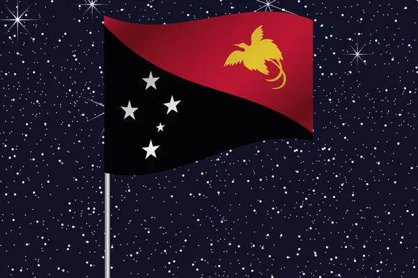 3D-afbeelding vlag zwaaien in de nachtelijke hemel van het land van — Stockfoto