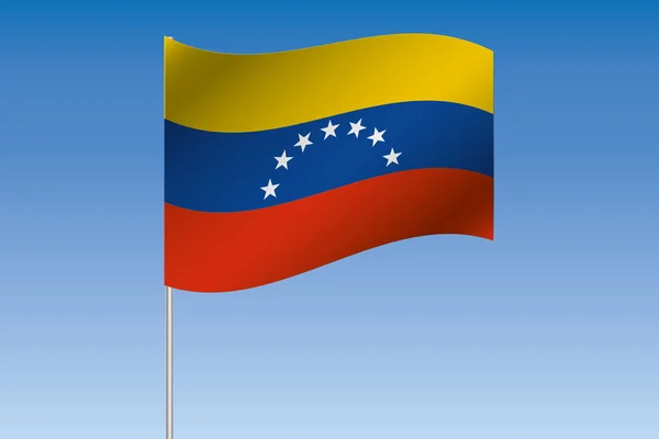 3D obrázek vlajky mává na obloze země Venezu — Stock fotografie