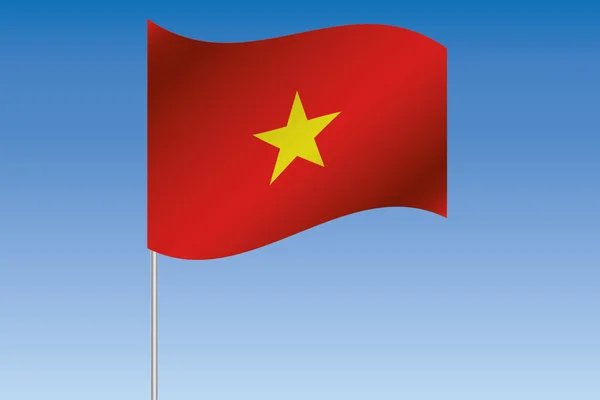 3D Flag Illustration waving in the sky of the country of  Vietna — Stock Photo, Image