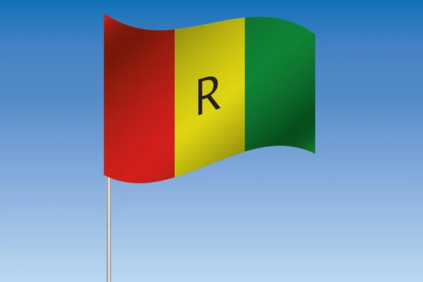 Illustration du drapeau 3D agitant dans le ciel du pays du Rwanda — Photo