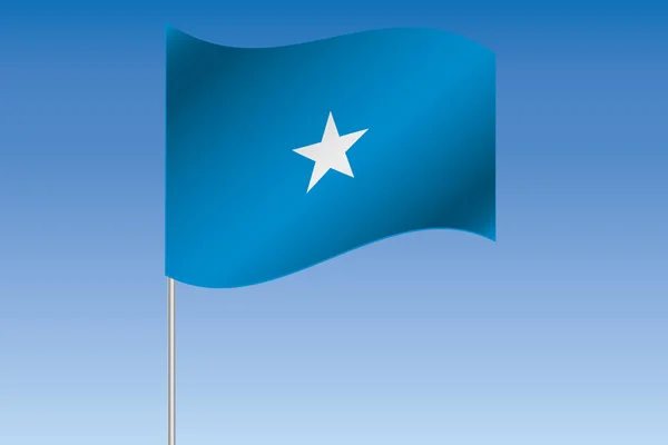 Illustration der 3D-Flagge, die am Himmel des somalischen Landes weht — Stockfoto