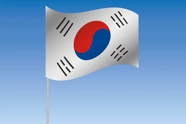 3D Bandeira Ilustração acenando no céu do país do Sul — Fotografia de Stock