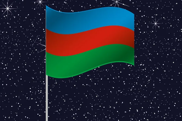 3D Flag Illustration waving in the night sky of the country of — Stock Photo, Image