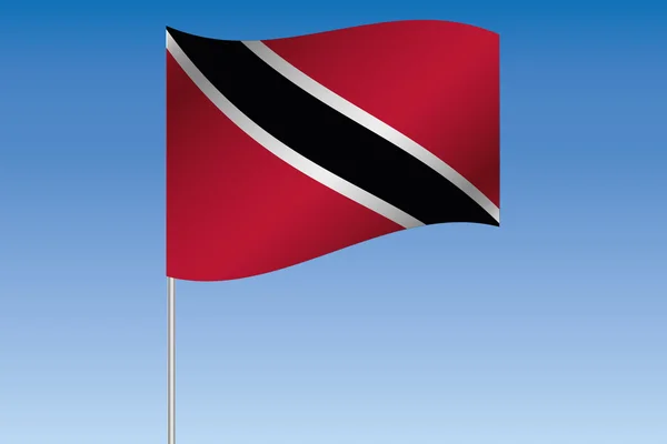 Illustration du drapeau 3D agitant dans le ciel du pays de Trinid — Photo