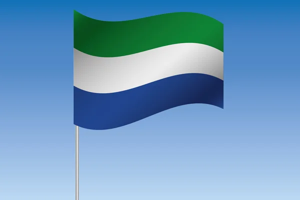 3D Bandeira Ilustração acenando no céu do país de Sierra — Fotografia de Stock