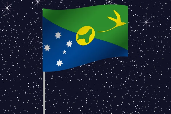 3D-flaggan Illustration viftande på natthimlen i landet där — Stockfoto