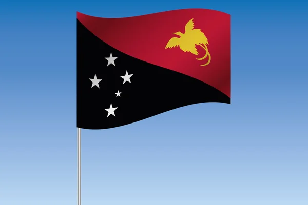 3D-afbeelding vlag zwaaien in de lucht van het land van de Papoea — Stockfoto