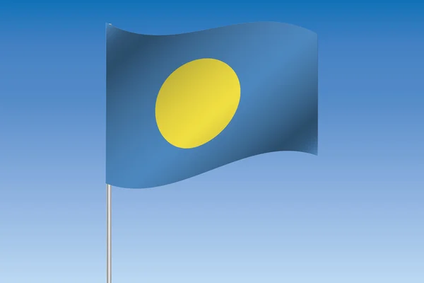 パラオの国の空に手を振って 3 d 旗の図 — ストック写真