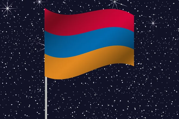 3D bayrak illüstrasyon ülkenin gece gökyüzünde sallayarak — Stok fotoğraf