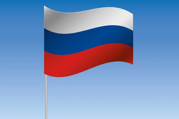 3D απεικόνιση σημαία κυματίζει στον ουρανό της χώρας της Ρωσίας — Φωτογραφία Αρχείου